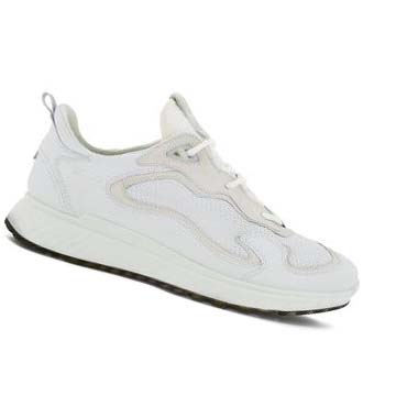 Men's Ecco St.1 Laced Sneakers White | USA 649FDN